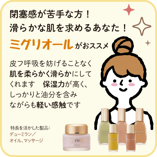 滑らかな肌のためにはミグリオールがおススメ
